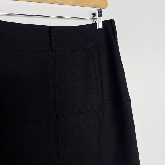 Tory Burch Size 8 Black Wool Stretch Pencil Skirt Seamed Detail Straight Fit - Picture 3 of 9